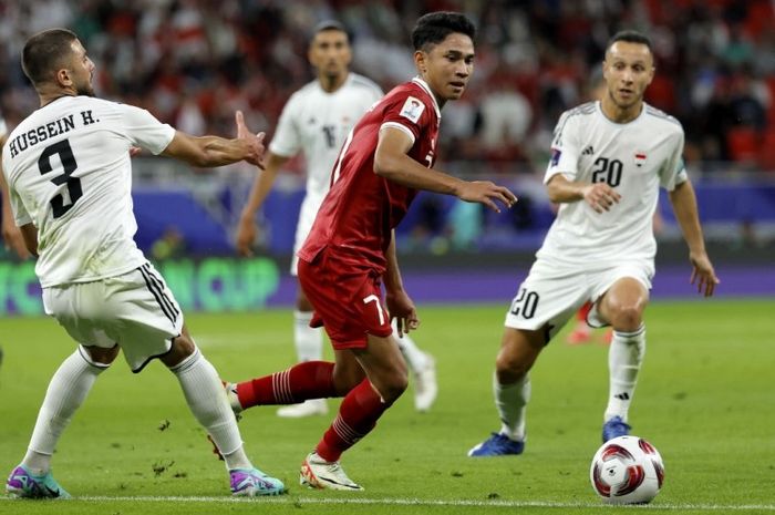 Marselino Ferdinan dalam laga kontra Irak pada Piala Asia 2023.