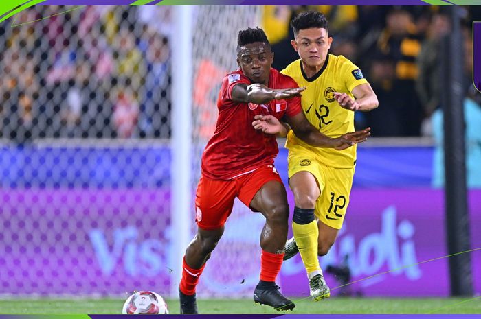 Suasana pertandingan Timnas Malaysia versus Bahrain di Grup E Piala Asia 2023.