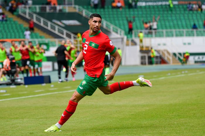Gol Achraf Hakimi belum cukup meloloskan timnas Maroko ke babak 16 besar Piala Afrika 2023 setelah diimbangi Kongo (21/1/2024).