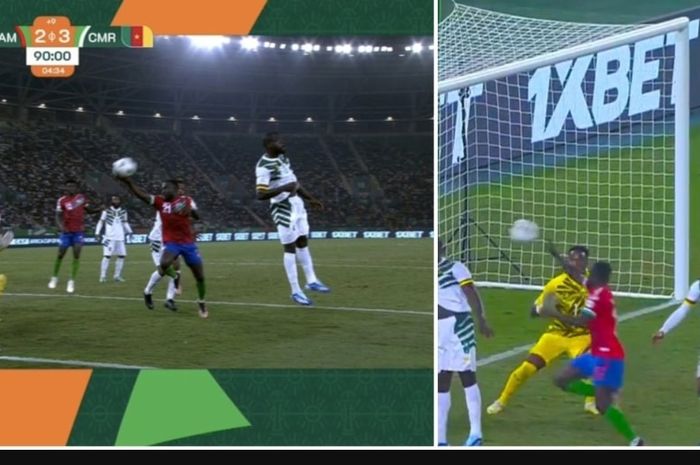 Andre Onana digusur sepupunya ke bangku cadangan, timnas Kamerun lolos dramatis usai Gol Tangan Tuhan yang dicetak Gambia dianulir wasit pada menit-menit terakhir laga Piala Afrika 2023 di Bouake (23/1/2024).