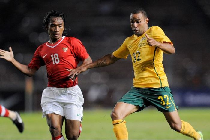 Pertandingan Timnas Indonesia versus Australia di Kualifikasi Piala Asia 2011.