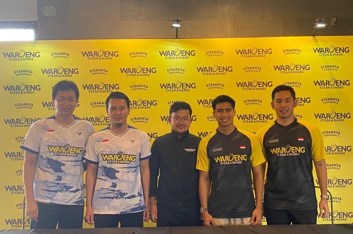 Peresmian sponsorship untuk dua pasangana ganda putra bulu tangkis Indonesia yaitu Hendra/Ahsan dan Sabar/Reza, yang diselenggarakan di Tebet, Jakarta Selatan, Minggu (28/1/2024).