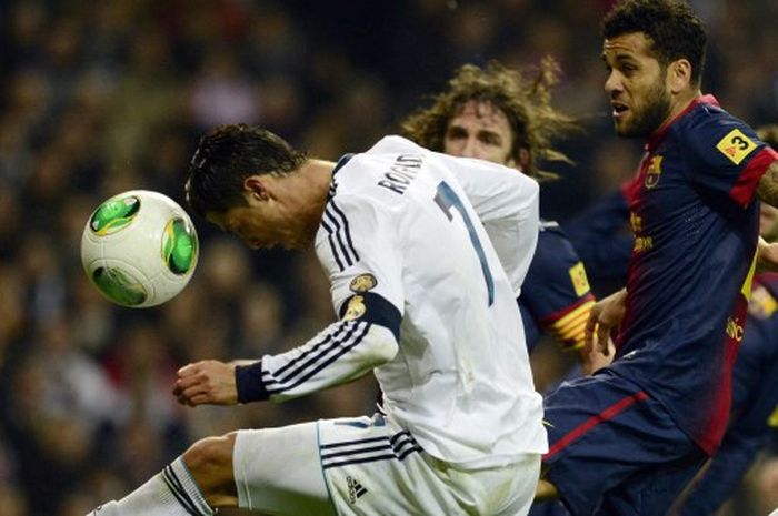 Cristiano Ronaldo menjadi kapten Real Madrid di laga El Clasico melawan Barcelona pada 30 Januari 2013.