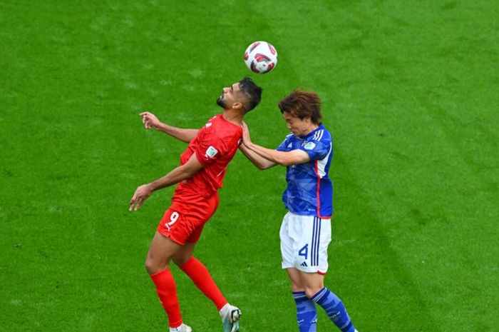 Bahrain vs Jepang pada babak 16 besar Piala Asia 2023 Qatar di Al Thumama Stadium, Doha, Rabu (31/1/2024).