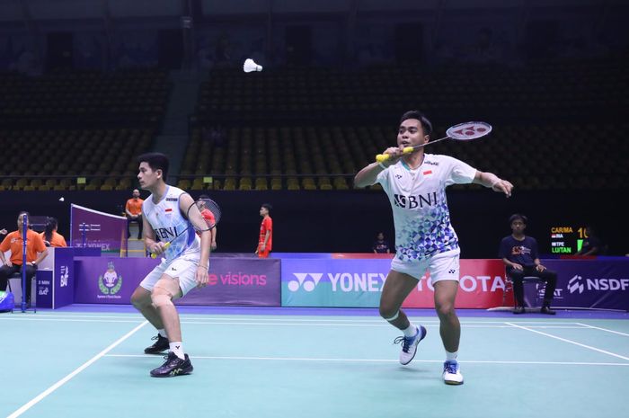 Debut Rahmat Hidayat/Yeremia Erich Yoche Yacob Rambitan pada babak pertama Thailand Masters 2024 di Nimibutr Arena, Bangkok, Thailand, Rabu (31/1/2024)