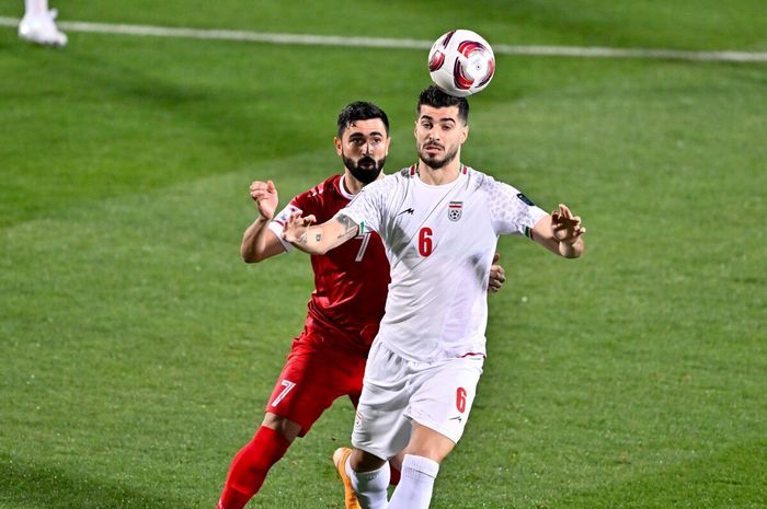 Suasana pertandingan Iran Vs Suriah dalam laga babak 16 besar Piala Asia 2023, di Stadion Abdullah bin Khalifa, Doha, Rabu (31/1/2024).