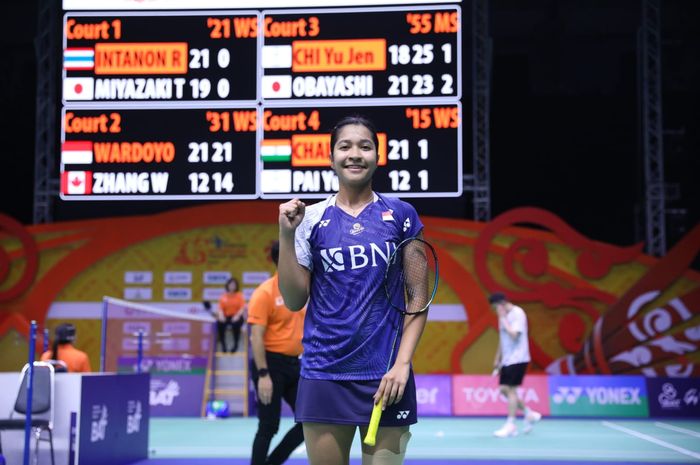 Tunggal putri Indonesia, Ester Nurumi Tri Wardoyo usai memenangi babak kedua Thailand Masters 2024