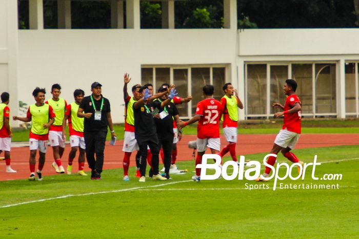 Selebrasi gol Maluku Utara saat mengalahkan Deltras Sidoarjo pada laga pamungkas Grup Y babak 12 Besar Liga 2 2023/2024