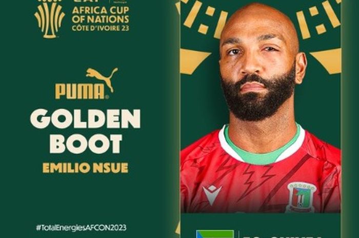 Pemain Guinea Ekuatorial, Emilio Nsue, menjadi top scorer Piala Afrika 2023 tanpa perlu bermain banyak.