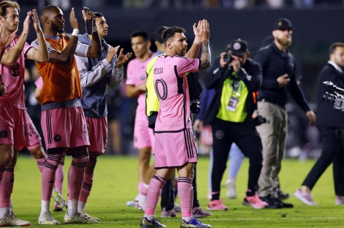 Lionel Messi dalam laga perdana MLS 2024 kontra Real Salt Lake.