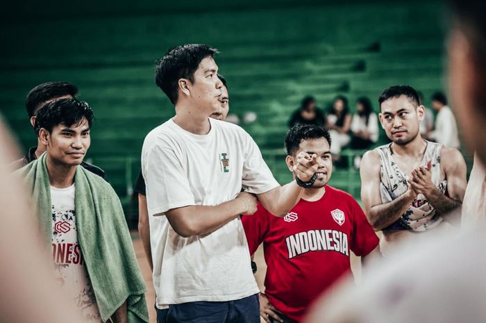 Suasana latihan timnas basket putra Indonesai jelang menghadapi Thailand pada ajang Kualifikasi FIBA Asia Cup 2025