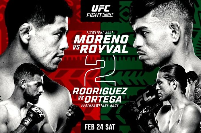 UFC Mexico City berlangsung pada Minggu (25/2/2024) WIB dengan laga utama di kelas terbang antara Brandon Moreno melawan Brandon Royval.