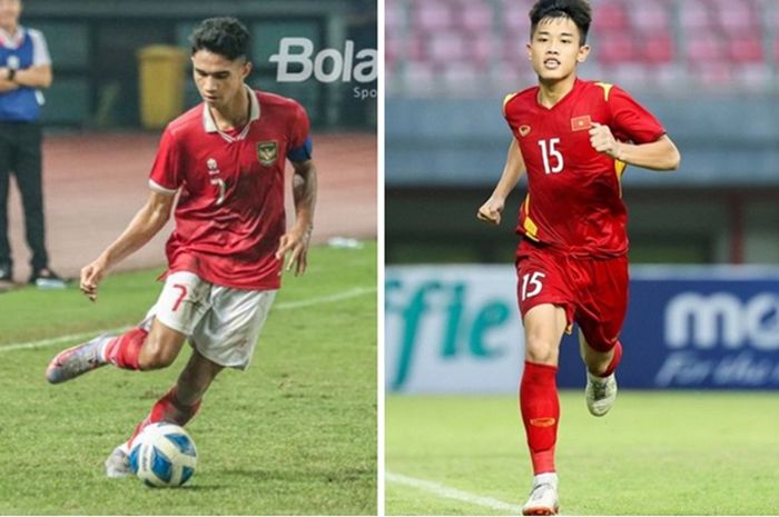 Bintang muda andalan Timnas Indonesia Marselino Ferdinan versus pesaingnya dari Vietnam Nguyen Dinh Bac menjelang duel Kualifikasi Piala Dunia 2026.