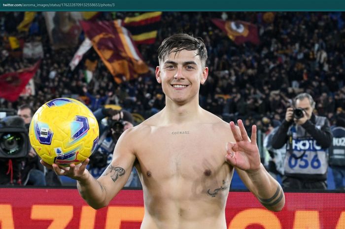 Penyerang AS Roma, Paulo Dybala, menorehkan hattrick saat Il Lupi menang 3-2 atas Torino, Senin (26/2/2024) atau Selasa dini hari WIB.