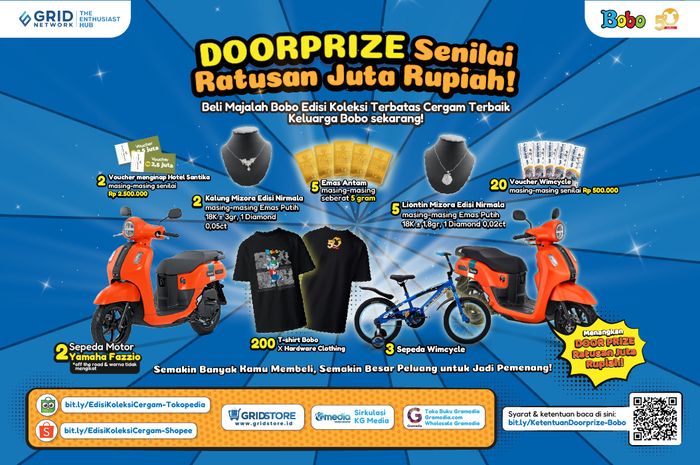 Doorprize dari pembelian majalah bobo edisi koleksi terbatas