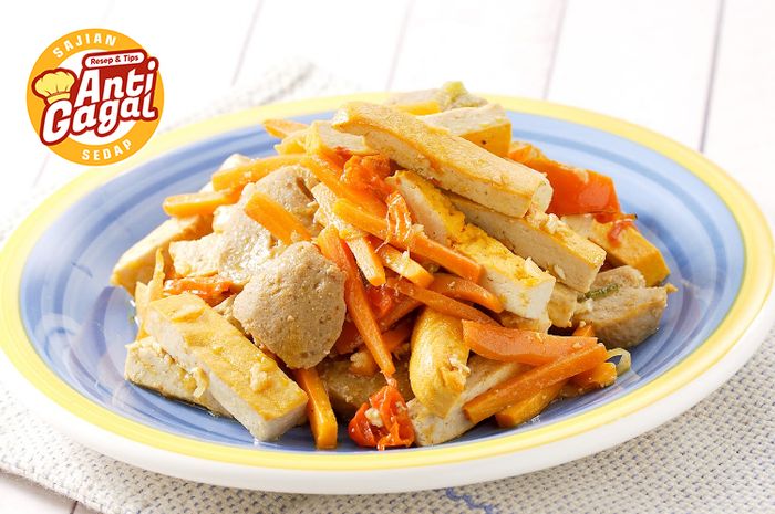 Hidangan tumis tahu takwa bakso