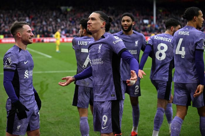 Darwin Nunez mencetak satu-satunya gol kemenangan Liverpool atas Nottingham Forest pada pekan ke-27 Liga Inggris 2023-2024, Sabu (2/3/2024) malam WIB.