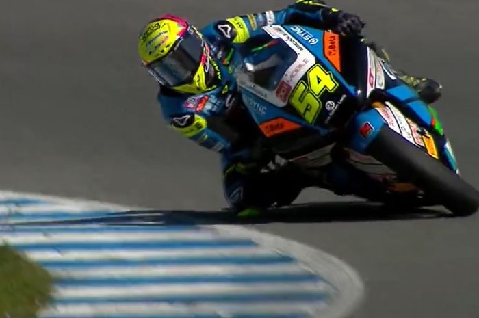 Pembalap Moto2 dari tim SpeedUp Racing, Fermin Aldeguer saat menjalani tes Moto2 di Sirkuit Jerez, Spanyol, Kamis (29/2/2024)