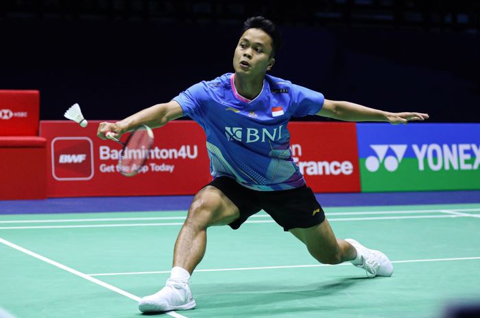 Tunggal putra Indonesia, Anthony Sinisuka Ginting, saat tampil pada babak kedua French Open 2024, Kamis, 7 Maret 2024