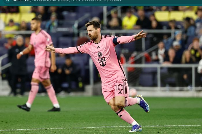 Lionel Messi turut mencetak satu gol dalam laga Inter Miami vs Nashville di leg pertama babak 16 besar Piala Champions CONCACAF.