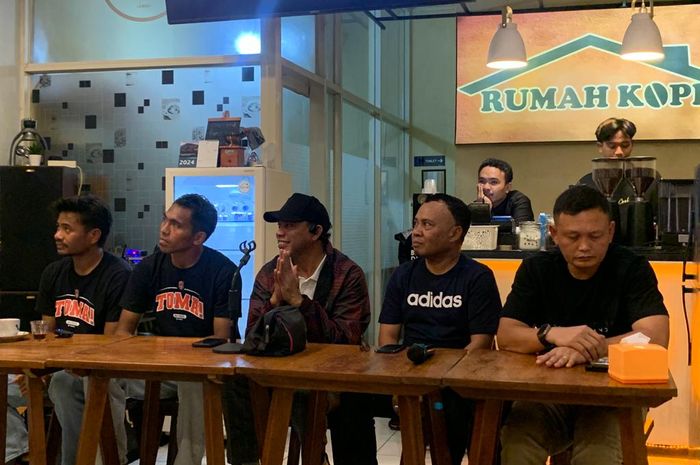 Jumpa pers Malut United di kawasan Ternate, Maluku Utara, Kamis (14/3/2024).