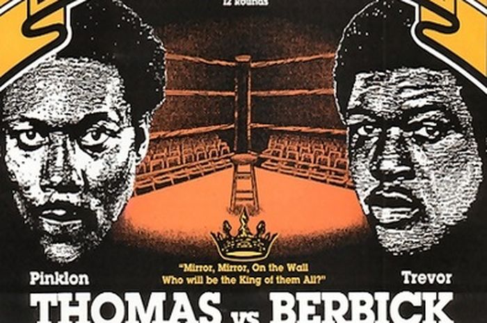 Poster pertarungan Pinklon Thomas vs Trevor Berbick pada 22 Maret 1986.