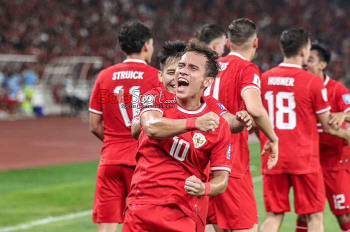 Egy Maulana Vikri merayakan gol yang dicetaknya saat Timnas Indonesia melawan Vietnam di laga Grup F Kualifikasi Piala Dunia 2026, Kamis (21/3/2024) di Jakarta.