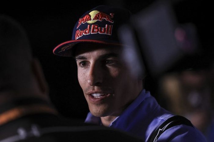 Ducati Spanish rider Marc Marquez attends a press conference ahead of Moto GP Portugal Grand Prix at the International circuit of Algarve in Portimao, on March 21, 2024. (Photo by PATRICIA DE MELO MOREIRA / AFP)