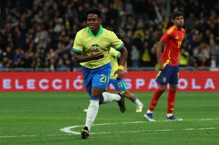 Penyerang muda fenomenal Brasil, Endrick, berhasil mencetak gol di Santiago Bernabeu dalam laga melawan Spanyol pada FIFA Matchday, Selasa (26/3/2024) atau Rabu dini hari WIB.