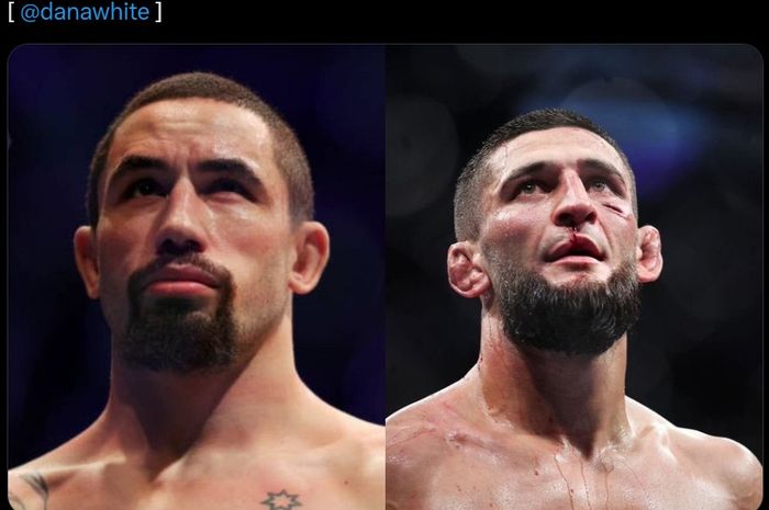 Jadwal bentrokan Khamzat Chimaev (kanan) lawan Si Malaikat Maut, Robert Whittaker (kiri) diresmikan Bos UFC, Dana White.