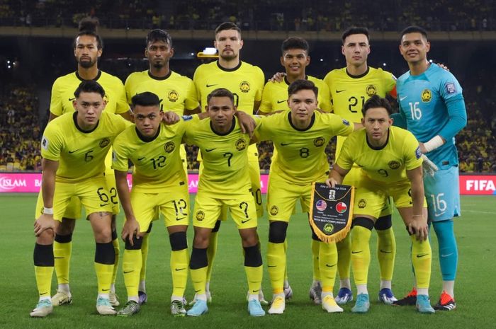 Skuad Timnas Malaysia saat melawan Oman di pertandingan keempat Grup D Kualifikasi Piala Dunia 2026 zona Asia.