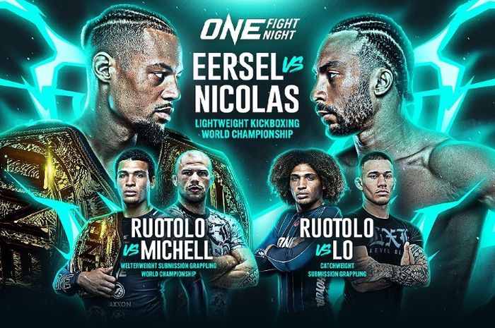 ONE Fight Night 21 pada Sabtu (6/4/2024) di Bangkok menampilkan aksi juara kelas ringan kickboxing, Regian Eersel, serta saudara kembar Tye Ruotolo dan Kade Ruotolo.