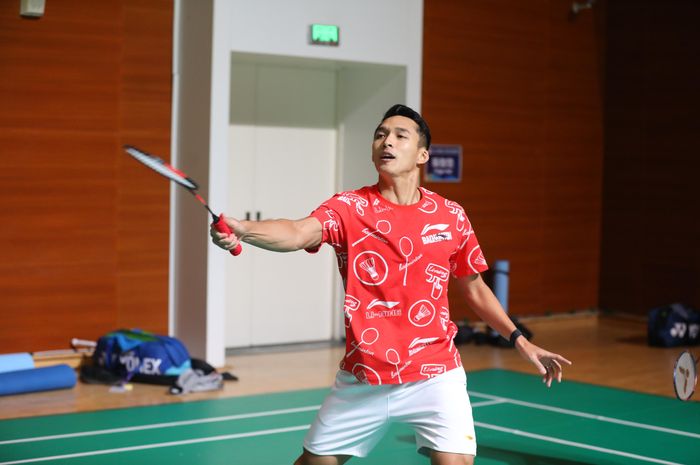 Tunggal putra Indonesia, Jonatan Christie, berlatih jelang Kejuaraan Asia 2024, Selasa, 9 April 2024