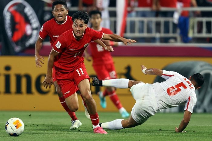 Aksi Rafael Struick pada Piala Asia U-23 2024.