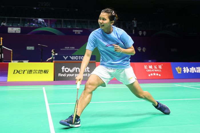 Tunggal putri Indonesia, Ruzana, saat menjalani sesi latihan persiapan Uber Cup 2024 di Hi-Tech Zone Sports Centre Gymnasium, Chengdu, Sichuan, China, Kamis (25/4/2024). 