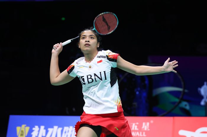 Gregoria Mariska Tunjung berhasil membawa Indonesia unggul lebih dulu di semifinal Uber Cup 2024