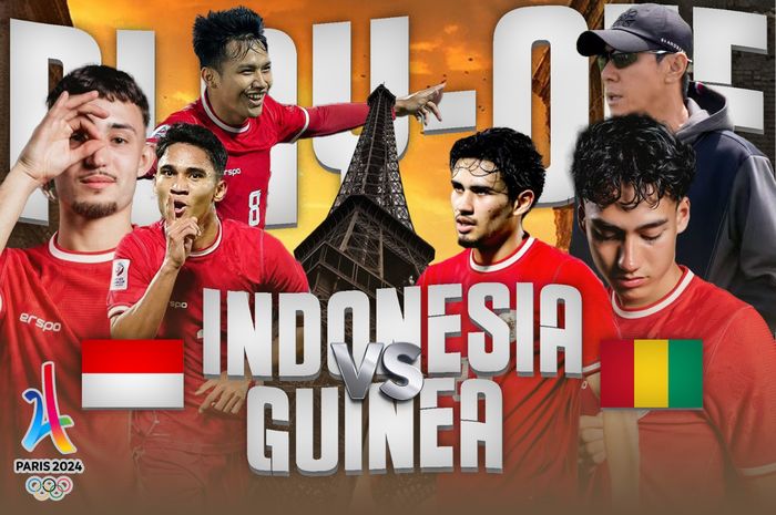 Timnas U-23 Indonesia tampil menghadapi Guinea dalam laga play-off kualifikasi Olimpiade 2024, Kamis (9/5/2024) di INF Clairefontaine, Prancis.  