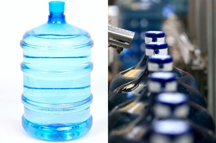 air minum dalam galon yang asli dan palsu