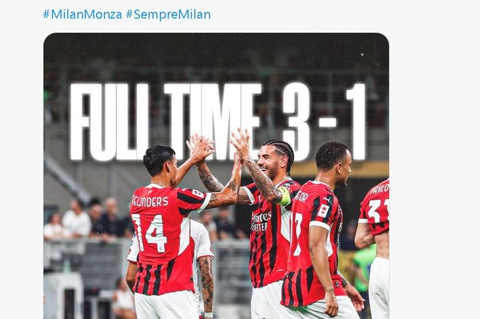 AC Milan menutup pramusim 2024-2025 dengan meraih kemenangan 3-1 atas Monza dalam laga Trofeo Silvio Berlusconi, Rabu (13/8/2024) di San Siro. 