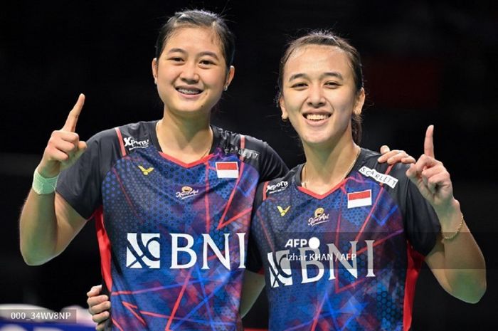 Ganda putri Indonesia, Febriana Dwipuji Kusuma/Amalia Cahaya Pratiwi setelah memastikan juara di Australian Open 2024, di Sydney, Australia, 16 Juni 2024.