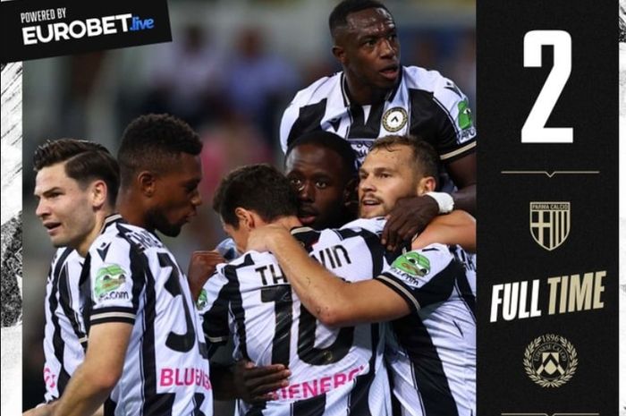 Udinese menang comeback atas Parma untuk naik ke puncak klasemen Liga Italia, Senin (16/9/2024).