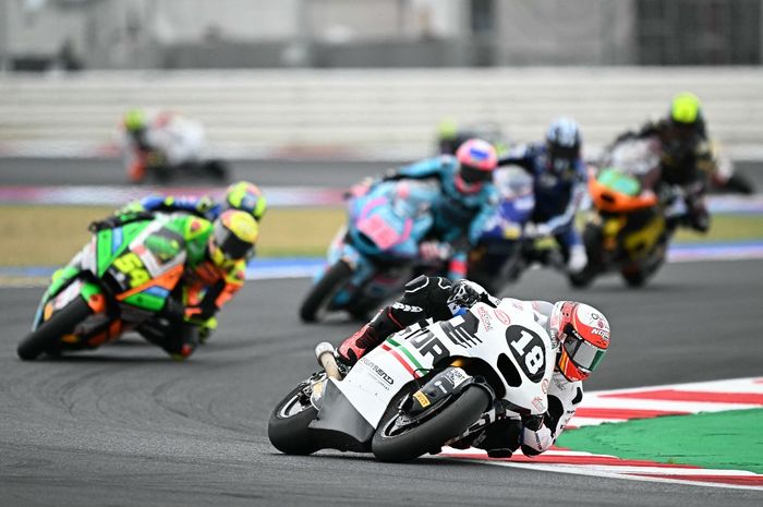 Pembalap QJMOTOR Gresini ,Manuel Gonzalez, pada balapan Moto2 San Marino 2024 di Sikuit Misano, 8 September 2024.