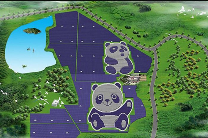Aneh Tapi Nyata, Ada Pembangkit Listrik Tenaga Surya Berbentuk Panda Bobo