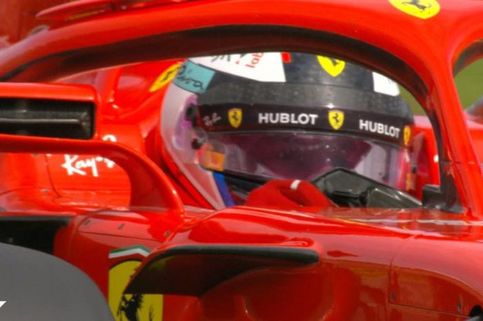 Pebalap Ferrari, Sebastian Vettel mencetak waktu lap tercepat pada FP3 F1 GP Australia di Sirkuit Melbourne, Australia, Sabtu (24/3/2018).