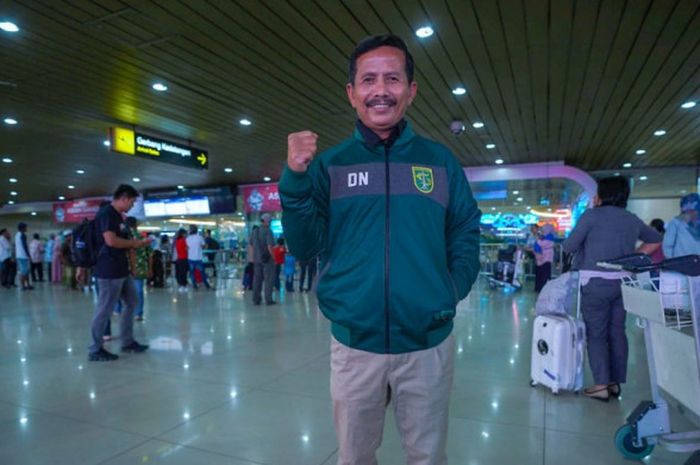 Pelatih Persebaya Surabaya, Djadjang Nurdjaman telah tiba di Surabaya pada Selasa (4/9/2018).