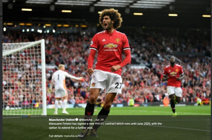 Gelandang Manchester United, Marouane Fellaini.