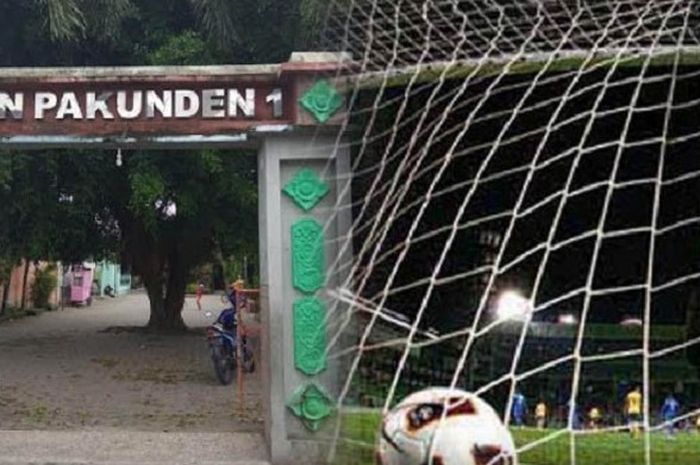 SDN Pakunden 1, Kota Kediri tempat korban dan pelaku bersekolah, Sabtu (27/1/2018). Ilustrasi gol bunuh diri (kanan) 