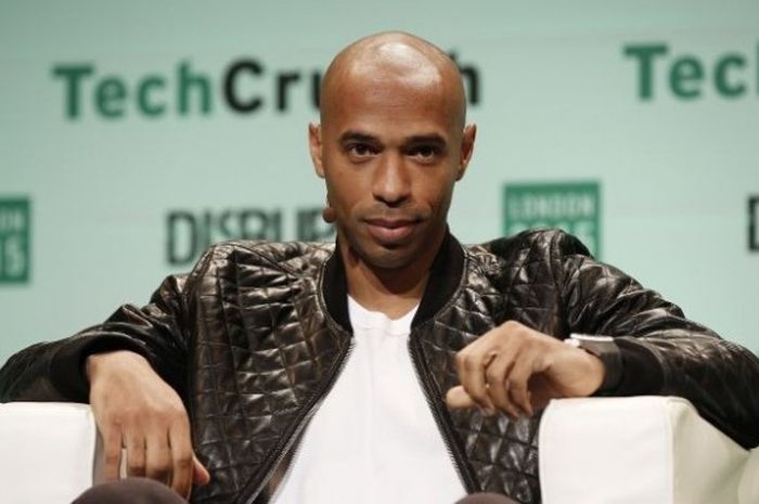 Legenda Arsenal, Thierry Henry, berbicara dalam acara TechCrunch Disrupt London 2015 di Copper Box Arena, London, Inggris, 7 Desember 2015.