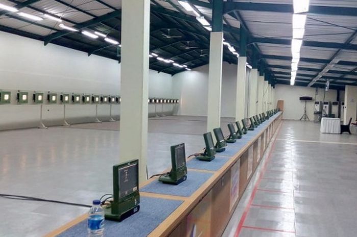 Venue menembak yang akan digunakan pada Asian Para Games 2018 di lapangan tembak. Senayan, Jakarta, Jumat (5/10/2018).