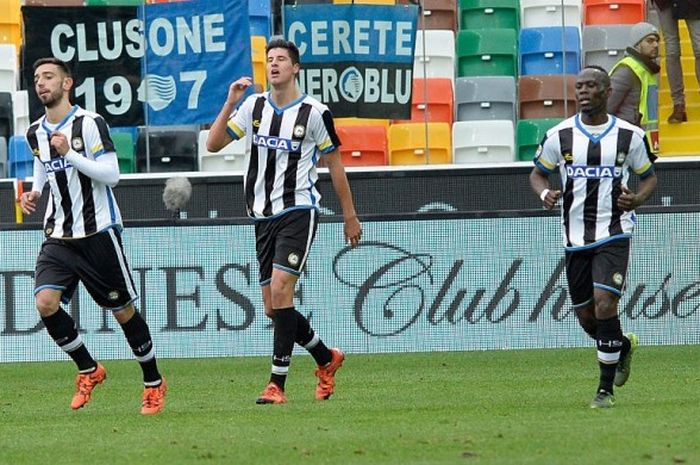 Penyerang Udinese, Stipe Perica , dalam laga Serie A kontra Atalanta